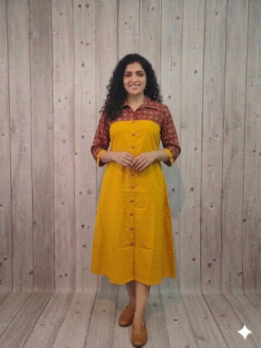 Women's one-piece Dress (Yellow)