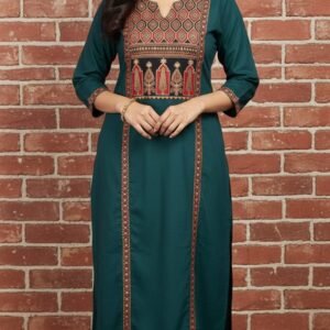 Women's Long Kurti (Palm Green)